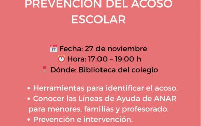 Escuela de familias: taller sobre la prevención del acoso escolar